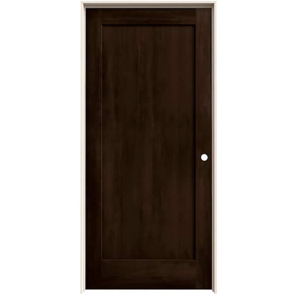 JELD-WEN 36 in. x 80 in. Madison Espresso Stain Left-Hand Solid Core Molded Composite MDF Single Prehung Interior Door