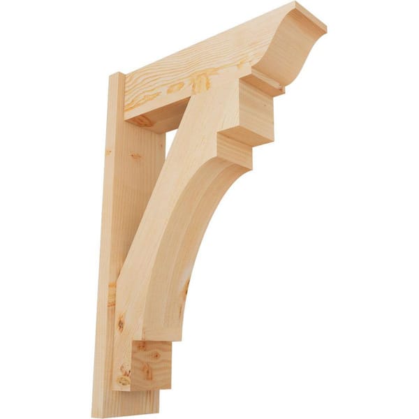 Ekena Millwork 8 in. x 36 in. x 24 in. Merced Traditional Smooth Douglas Fir Outlooker