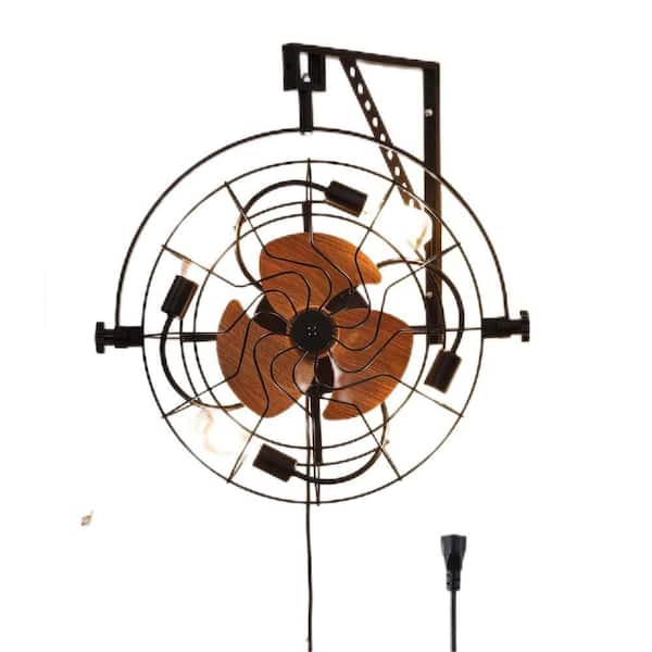 25 in. Modern Indoor Wood and Matt Black Ceiling Fan with Light and Remote for Bedroom Dining Room
