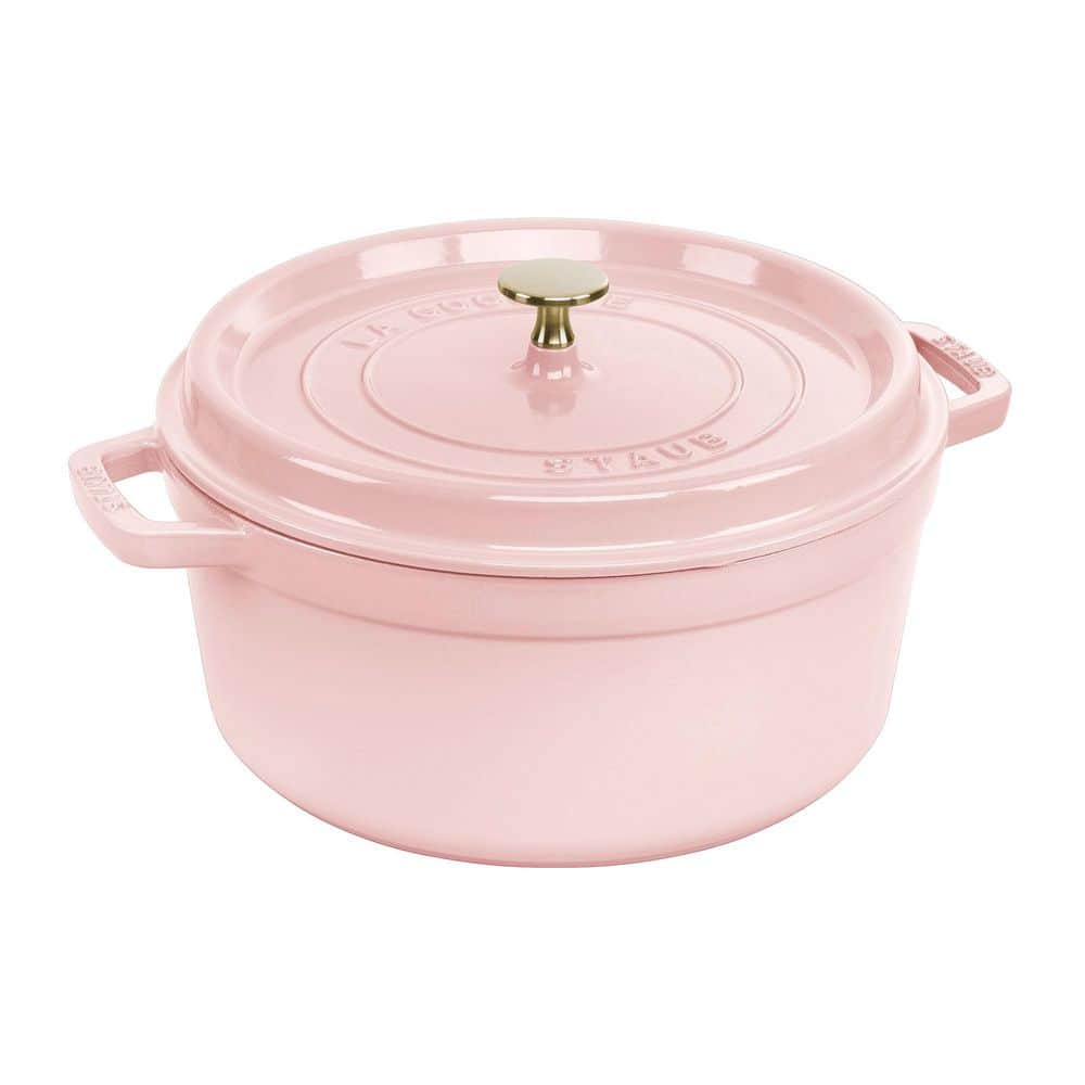 STAUB Cast Iron 7-qt Round Enameled Cast Iron Dutch Oven - Peony