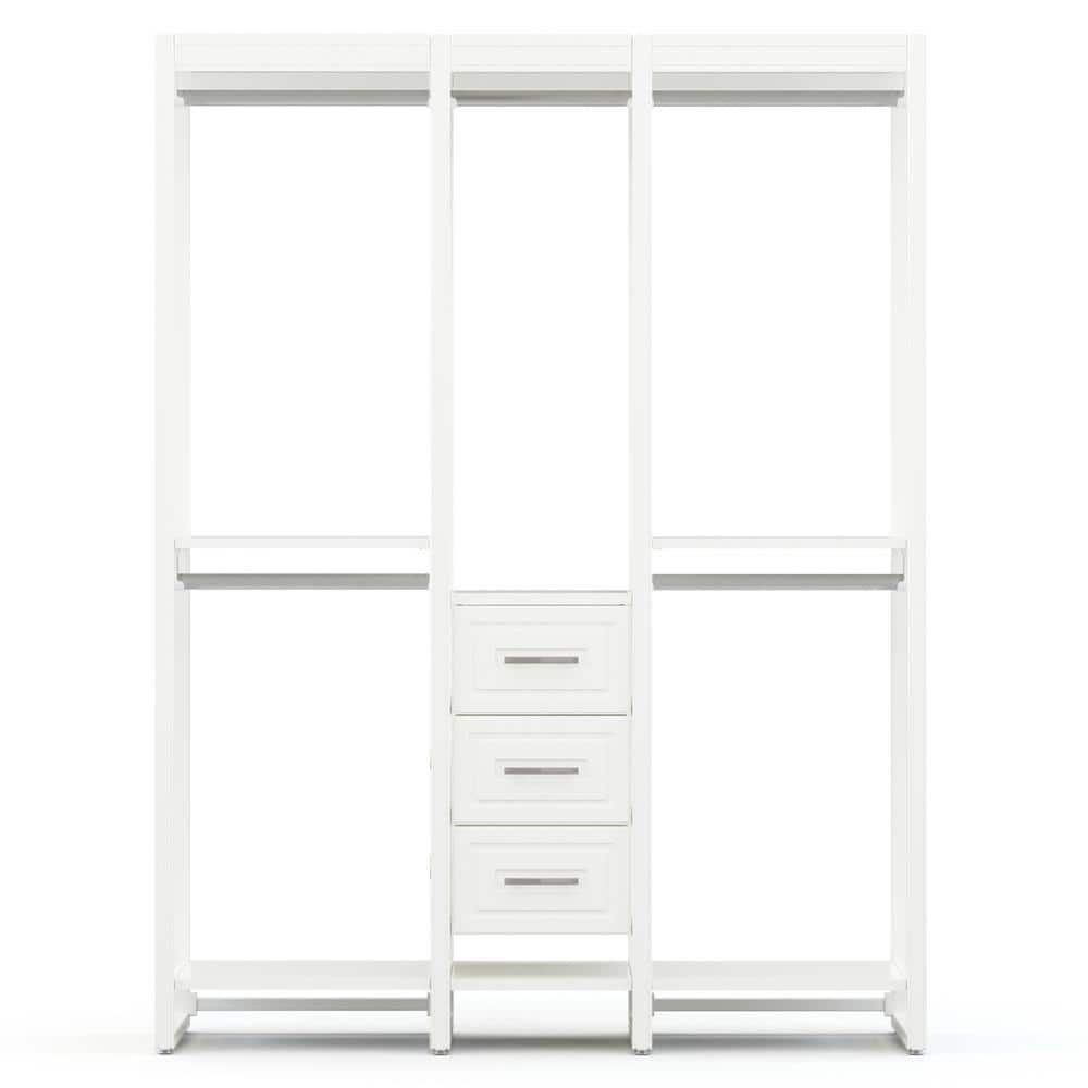 CLOSETS By LIBERTY 48 in. W to 92 in. W White Closet Shelf Tower with Rod  Extensions Wood Closet System HSUL06-RW-RO - The Home Depot