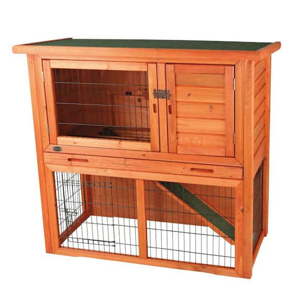 TRIXIE 3.4 ft. x 1.7 ft. x 3.2 ft. Medium Rabbit Enclosure with Sloped Roof Hutch