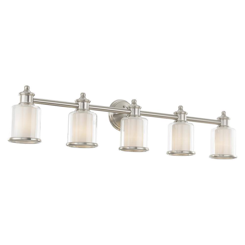 Elegant Brushed Nickel 5-Light Vanity Fixture with Dimmable Feature