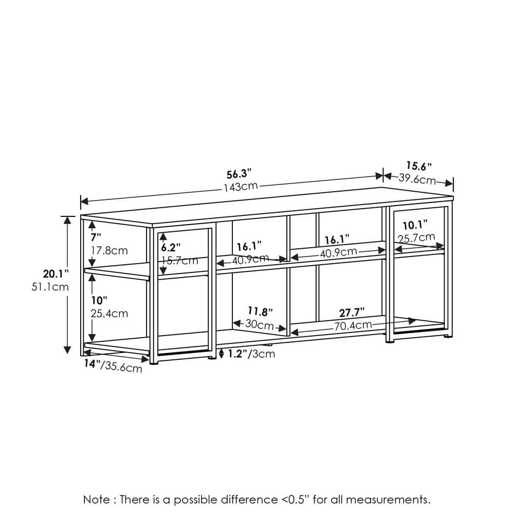 Solid White Modern TV Stand with Metal Frame for 65" TVs