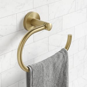 Elie Bathroom Towel Ring in Brushed Gold