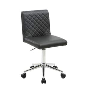 Bailey 16 in. W Black Faux Leather Task Chair with Adjustable Height