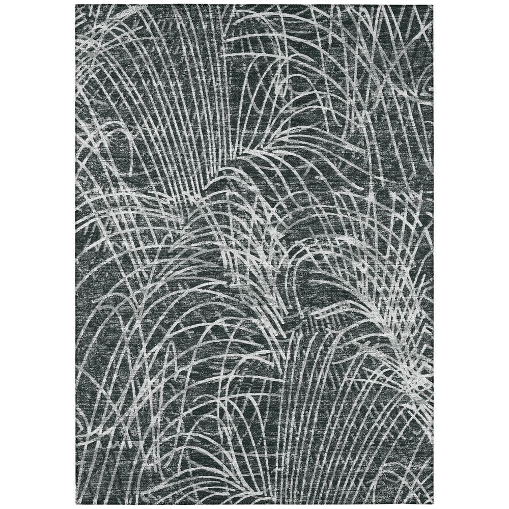 Rylee Grey 5 ft. x 7 ft. 6 in. Geometric Indoor/Outdoor Area Rug