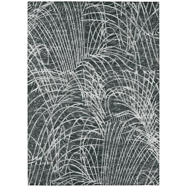 Rylee Grey 5 ft. x 7 ft. 6 in. Geometric Indoor/Outdoor Area Rug