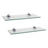 DANYA B Pristine 16 In. W X 2 In. H. Clear Glass Floating Shelves With ...