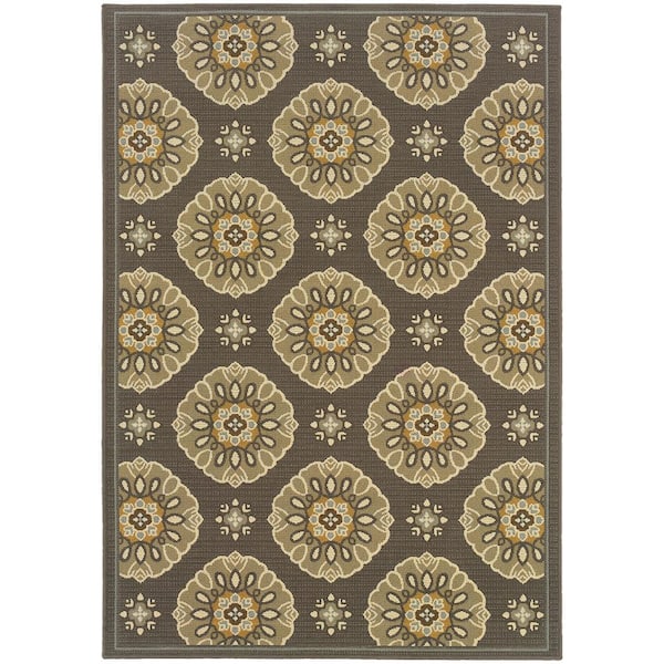 Skye Grey 9 ft. x 13 ft. Indoor/Outdoor Patio Area Rug