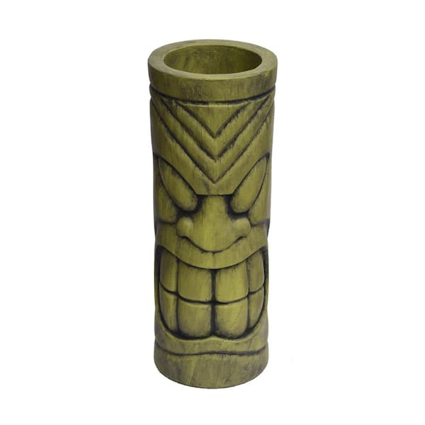 Unbranded 24.25 in. Antique Green Cement Decorative Vase, Unique Retro Stone Statue Urn Planter For Indoor House Office Durable