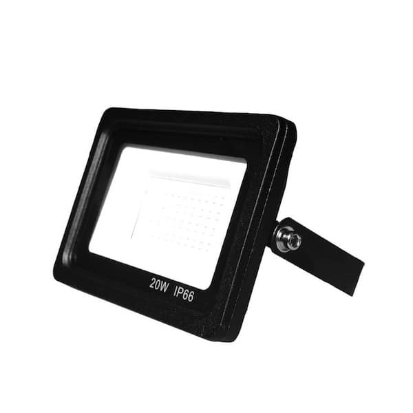 J H LED 140 Watt Equivalent Integrated Black Outdoor LED Flood