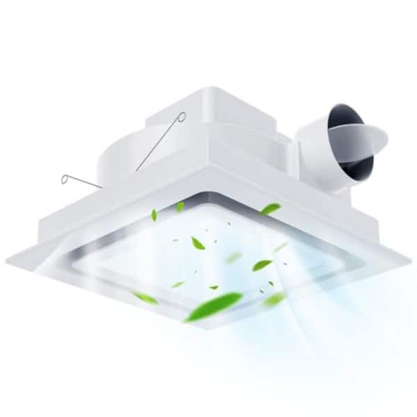 12 in. Round Matte White LED Semi-Flush Mount Bathroom Exhaust Fan 1.0 Sone 120CFM Quiet Ventilation for 10 x 10 Ceiling