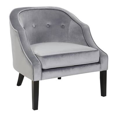 Sofia Silver and Black Velvet Accent Chair