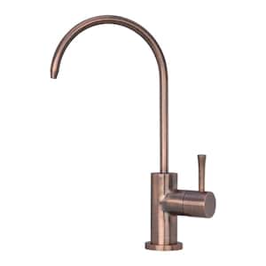 Single Handle Beverage Faucet with Gooseneck in Antique Copper Finish