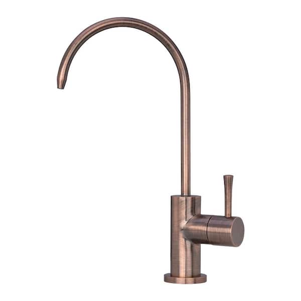 Akicon Single Handle Beverage Faucet with Gooseneck in Antique Copper Finish
