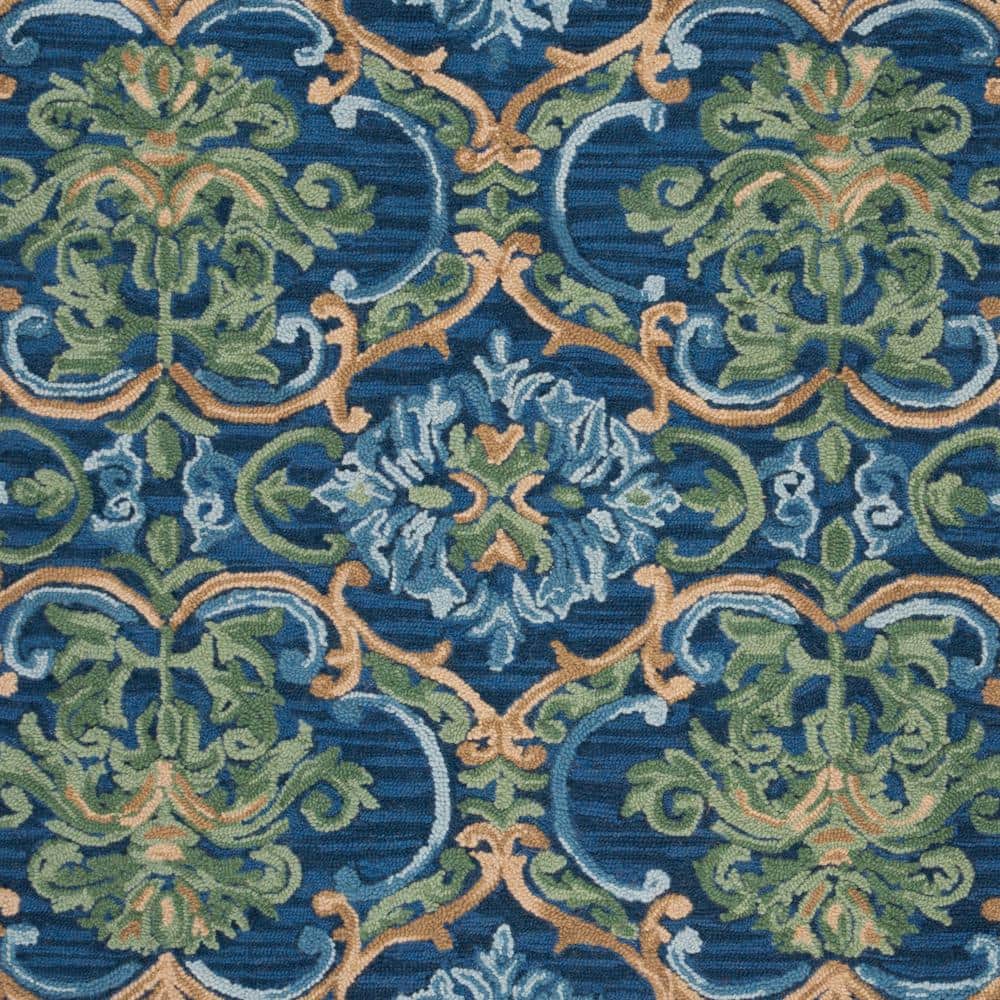 Handmade Blue Wool 4' x 6' Tufted Area Rug