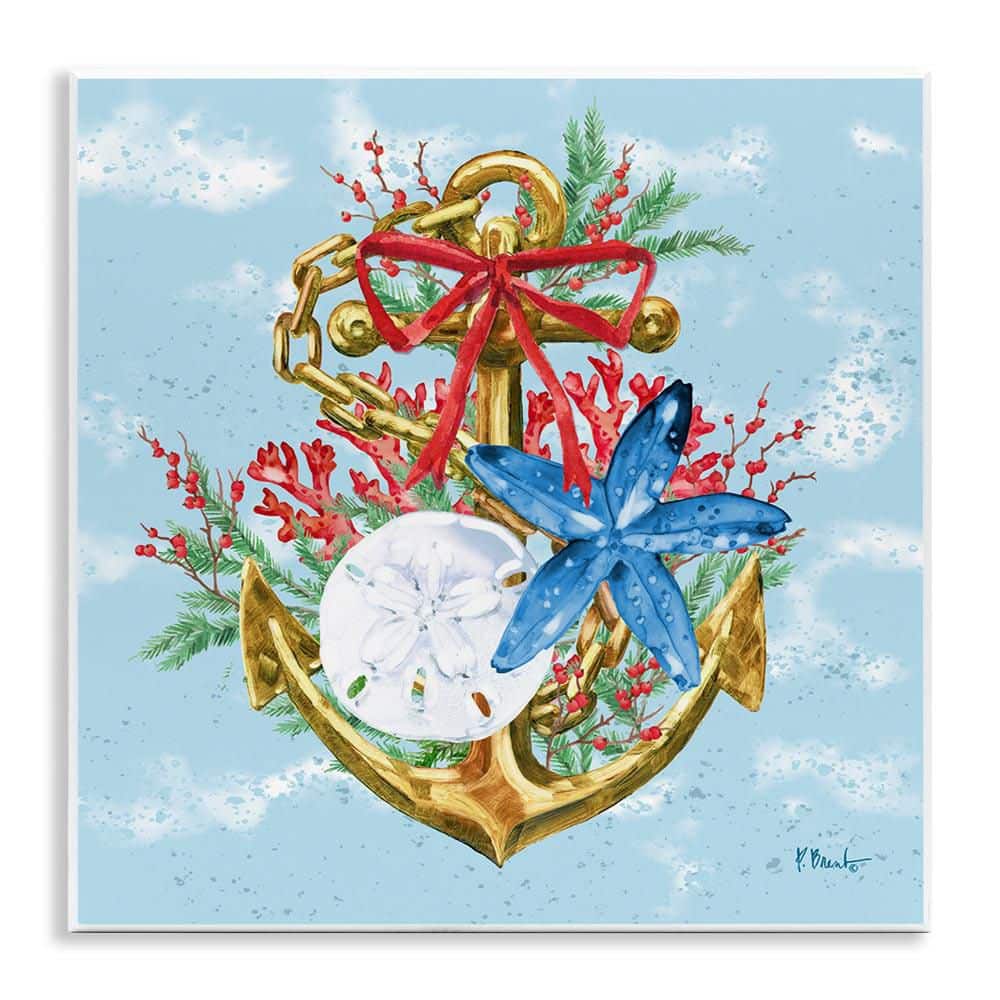 Holiday Submerged Anchor by Paul Brent Unframed Coastal Graphic Art Print 12 in. x 12 in. price history on PriceWatchPro