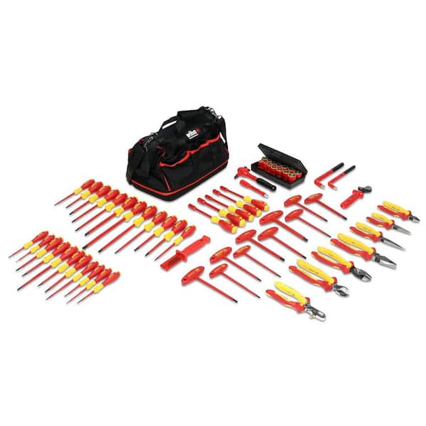 1000-Volt Insulated Pliers-Cutters and Screwdriver Set (66-Piece)