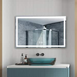 48 in. W x 30 in. H Rectangular Frameless LED Light with 3 Color and Anti-Fog Wall Mounted Bathroom Vanity Mirror
