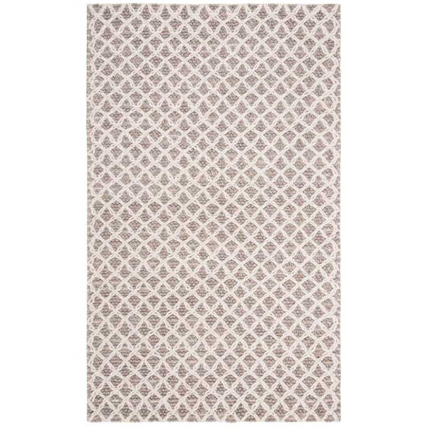 Natura Ivory/Beige 5 ft. x 8 ft. Distressed Multi-Diamonds Area Rug
