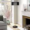 Meyer&Cross Hoffman 62.75 in. 2-Tone Brass and Blackened Bronze Floor Lamp  with Metal Shade FL1108 - The Home Depot