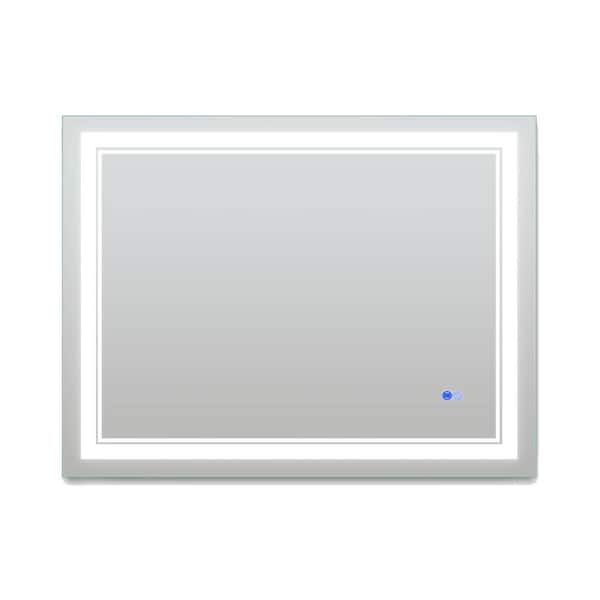 Unbranded 48 in. W x 36 in. H Rectangular Frameless LED Wall Mount Anti-Fog Dimmable Modern Decorative Bathroom Vanity Mirror
