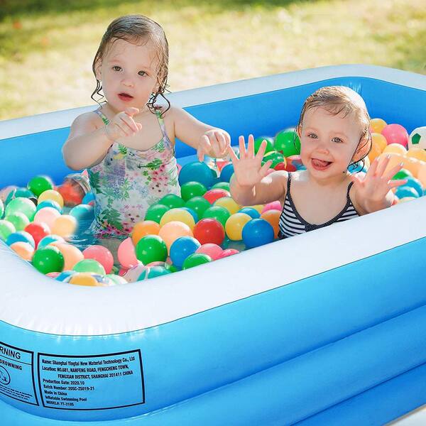 Inflatable Swimming Pool 83 X 53 X 24 Adults and Kiddie Blow Up Plastic Pool Apply to Backyard Outdoor Garden Summer Fun Pool Party 