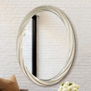 21 in. W x 29.5 in. H Oval Framed Wall Bathroom Vanity Mirror