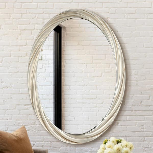 IHOMEadore 21 in. W x 29.5 in. H Oval Framed Wall Bathroom Vanity Mirror