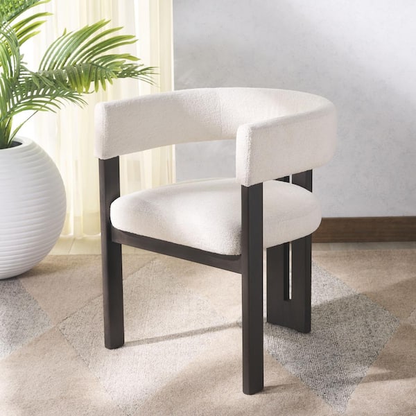 SAFAVIEH Florabelle Ivory/Dark Brown 17.7 in. Wood Dining Chair