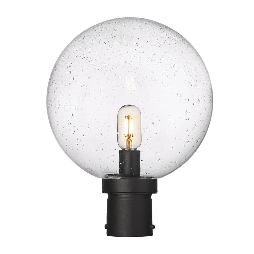 Laurent 1-Light Black Aluminum Hardwired Outdoor Weather Resistant Post Lig