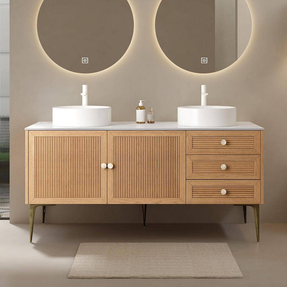 ◇THIRTY TWO SIZE23cm◇ Staykiwi 60 in. W x 22.05 in. D x 33.46 in. H Double Sinks