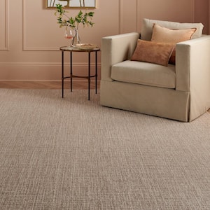 Martha Stewart Ivory/Gray 9 ft. x 12 ft. Muted Marle Solid Area Rug