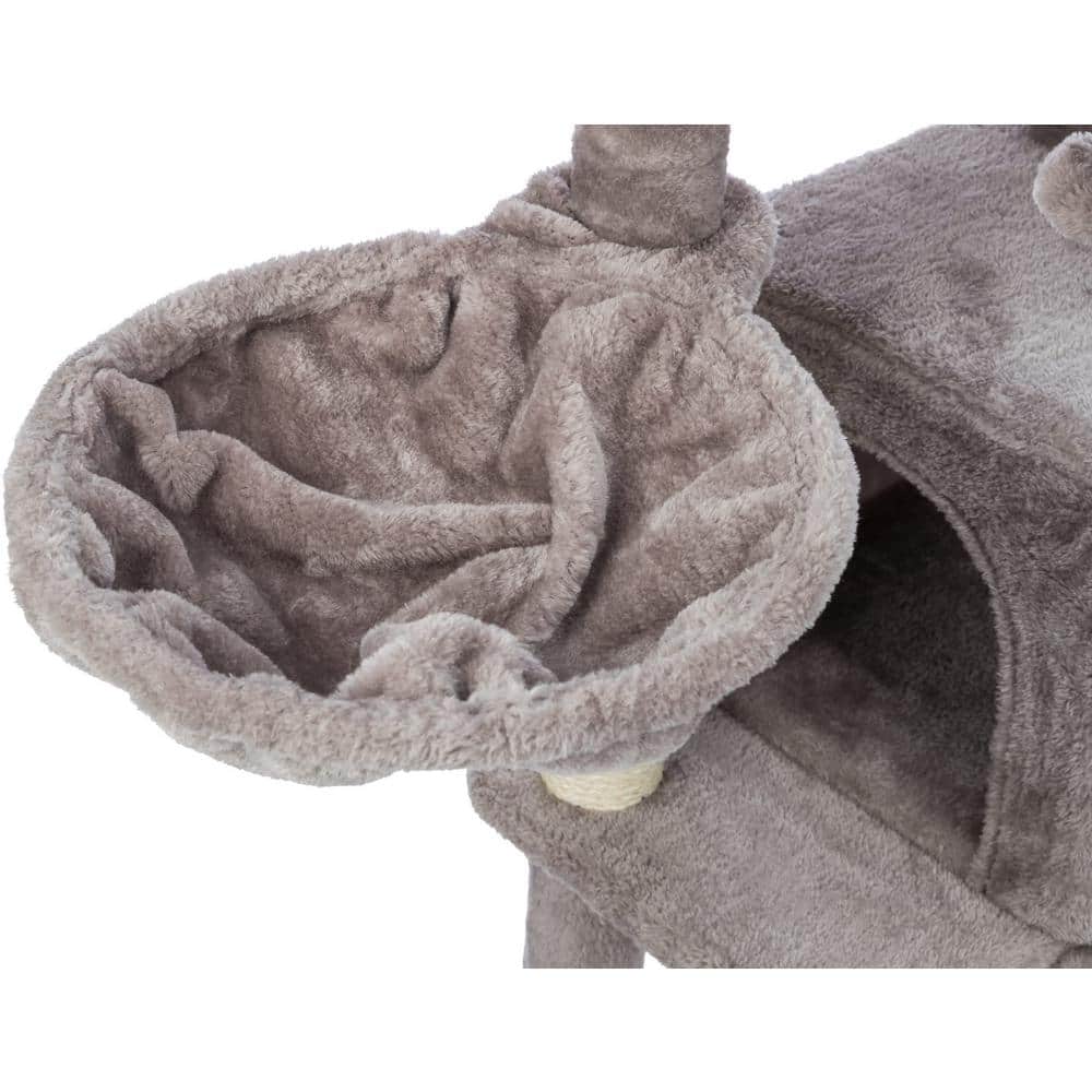 Gray Plush and Sisal 39.4" Cat Tree with Condo