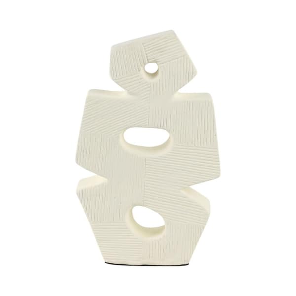 Liv & Skye Ivory 9 in. x 15 in. Ceramic Modern Abstract Sculpture