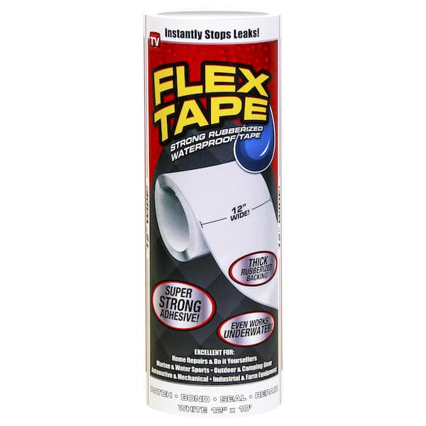 FLEX SEAL FAMILY OF PRODUCTS Flex Tape White 12 in. x 10 ft. Strong Rubberized Waterproof Tape