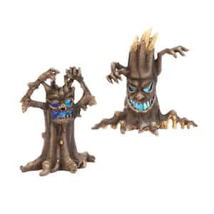Battery Operated Lighted Spooky Haunted Tree Figurines (Set of 2)