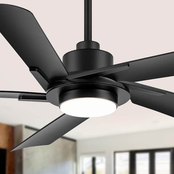 Mohlal 60 in. Indoor Black Propeller Ceiling Fan with Integrated LED Light and Remote Included