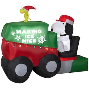 9.5 ft. W Animated Airblown Snoopy on Ice Machine-Giant