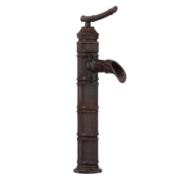 Glacier Bay Bamboo Single Hole Single-Handle Vessel Bathroom Faucet in Heritage Bronze