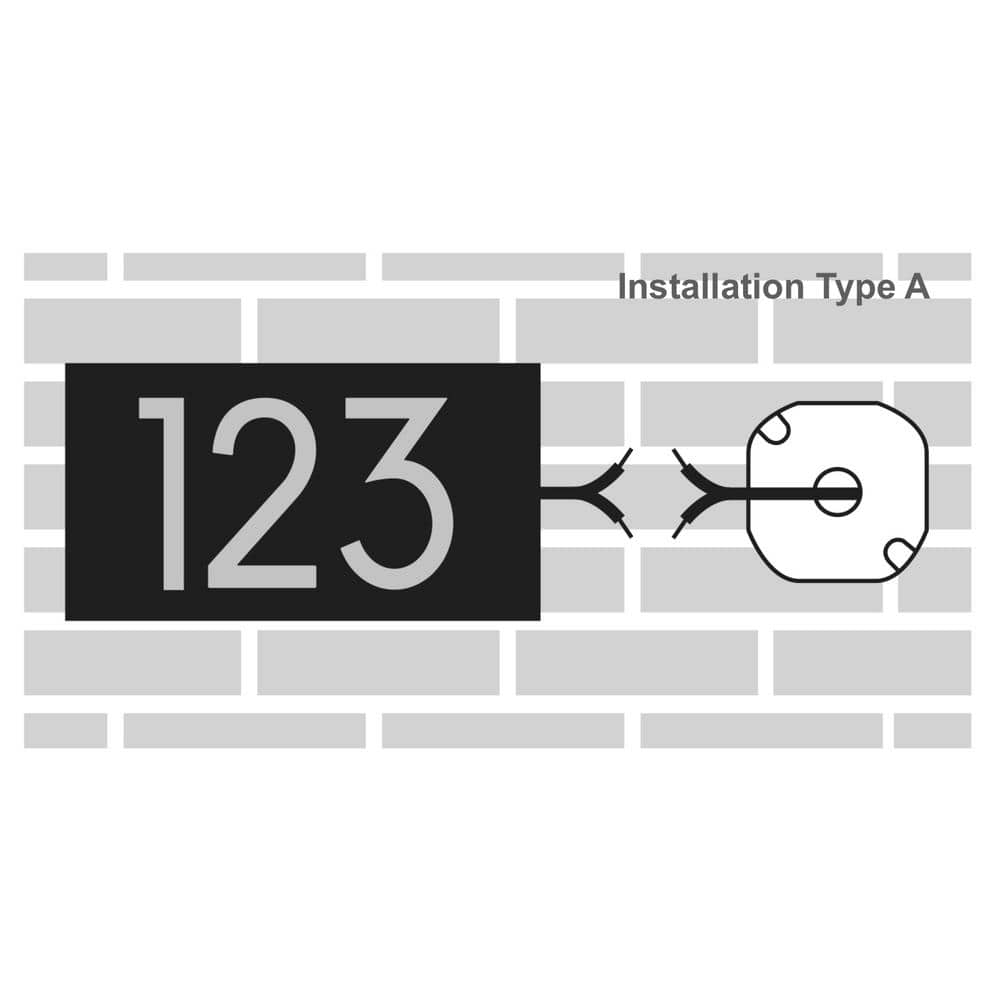 Large Black Steel Floating Address Plaque with Light Sensor