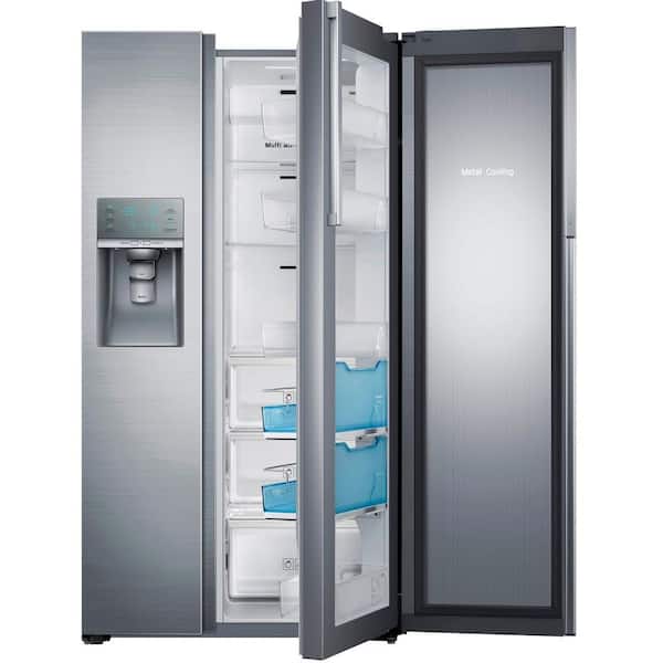 Samsung 21.5 cu. ft. Side by Side Refrigerator in Stainless Steel, Counter Depth Food Showcase Design