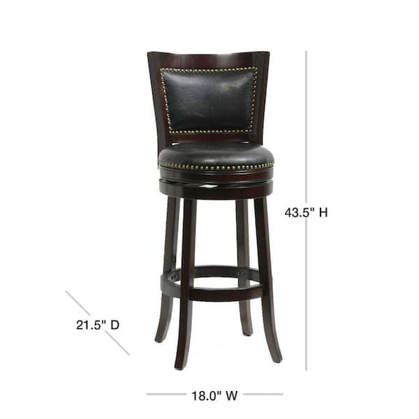 Boraam Bristol 29 In Cappuccino Swivel Cushioned Bar Stool 42829 The Home Depot