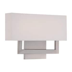Manhattan 15 in. Brushed Nickel LED Vanity Light Bar and Wall Sconce, 2700K