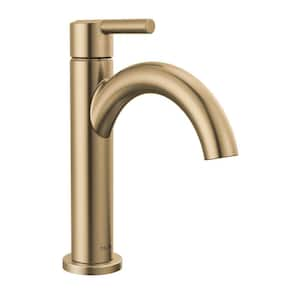 Nicoli J-Spout Single-Handle 4 in. Single Hole Bathroom Faucet in Champagne Bronze