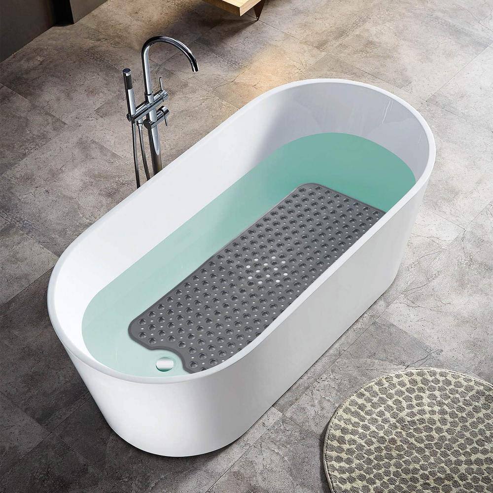 Extra Large Clear Black Non-Slip Bathtub Mat with Suction Cups