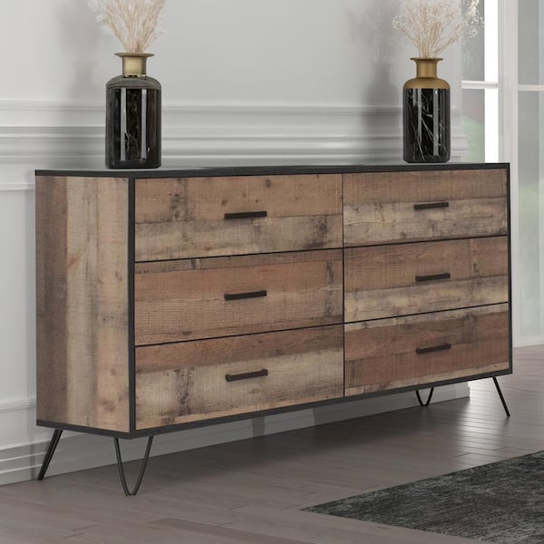 New Classic Furniture Elk River Brown 6-drawer 58 in. Dresser