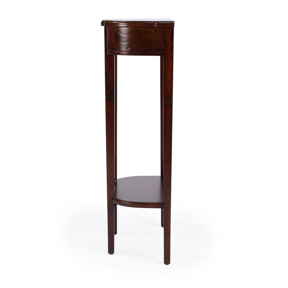 Cherry Wood Demilune Console Table with Storage