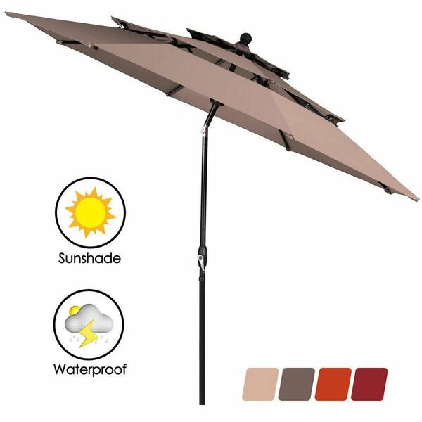 CASAINC 10 ft. Aluminum Double Vented Cantilever Solar Tilt Half